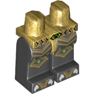 Hips and Black Legs with Gold Scaled Armor, Lime Diamonds and White Claws Print Perlgold
