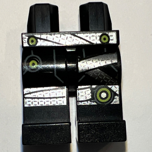 Hips and Black Legs with Silver Belt and Knee Wraps with Lime Circles Print Black