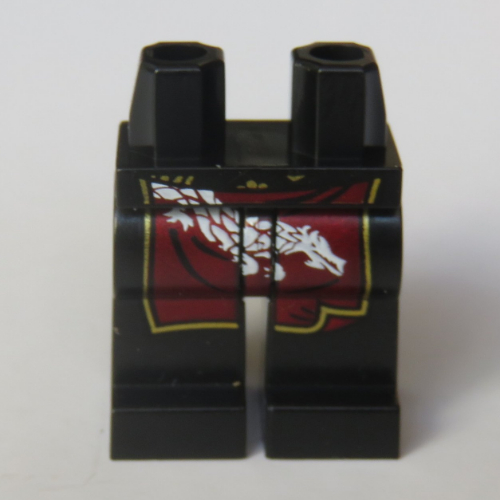 Hips and Black Legs with Dark Red Apron, White Dragon Black
