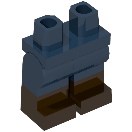 Hips with Dark Blue Legs and Dark Brown Boots Pattern Dark Blue