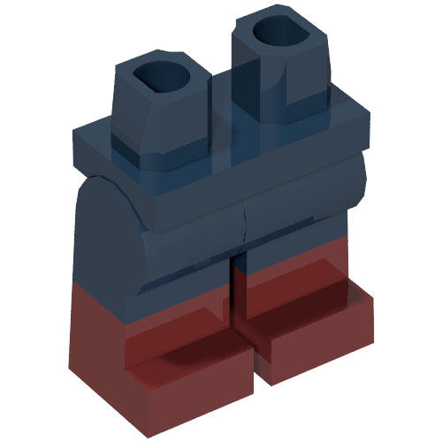 Hips with Dark Blue Legs and Dark Red Boots Pattern Dark Blue
