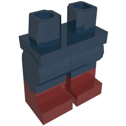 Hips with Dark Blue Legs and Dark Red Boots Pattern with Notch on Sides Print (Marceline) Dark Blue