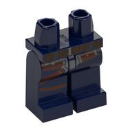 Hips and Dark Blue Legs with Dark Brown Belt, Reddish Brown Straps, Silver Buckles print Dunkelblau