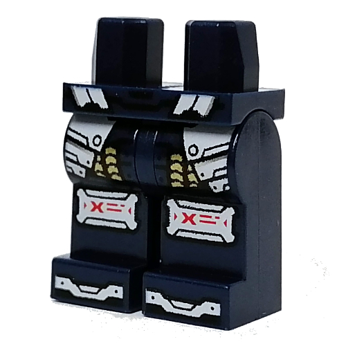 Hips and Dark Blue Legs with White/Gold Armour, Knee Pads print Dark Blue