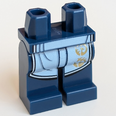 Hips and Dark Blue Legs with Bright Light Blue Apron with Gold Decorations Dunkelblau