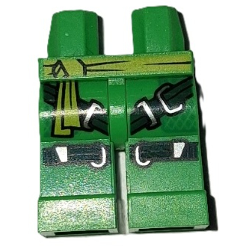 Hips and Bright Green Legs with Lime Sash, Dark Green Straps, Silver Buckles print Hellgrün