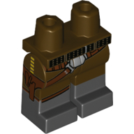 Hips with Dark Brown Legs and Black Boots Pattern with Black belt, Reddish Brown Holster, Gray Belt Buckle Dunkelbraun