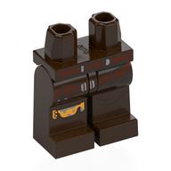 Hips and Dark Brown Legs with Reddish Brown Belt, Strap, Silver/Gold Kneepad print Dunkelbraun