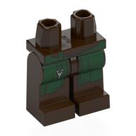 Hips and Dark Brown Legs with Dark Green Rove, Dark Brown Chest Armor, Silver Pendant print Dark Brown