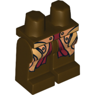 Hips and Dark Brown Legs with Long Gold Coattails Print (Haldir) Dark Brown
