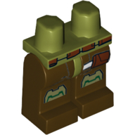 Hips and Dark Brown Legs with Olive Green Knee Pads and Reddish Brown Bag Print Olive Green