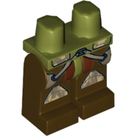 Hips and Dark Brown Legs with Camouflage Knee Pads and Two Holsters Print Olive Green