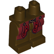 Hips and Dark Brown Legs with Dark Red Belt and Coattails, Gold and Red Trim Print (Godric Gryffindor) Dunkelbraun