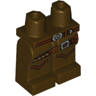 Hips and Dark Brown Legs with Reddish Brown Belt, and Low Reddish Brown Belt with Buckle and Bullets Print Dunkelbraun