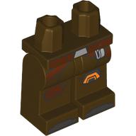 Hips and Dark Brown Legs with Reddish Brown Belt, Orange/Reddish Brown Knee Pads print Dark Brown