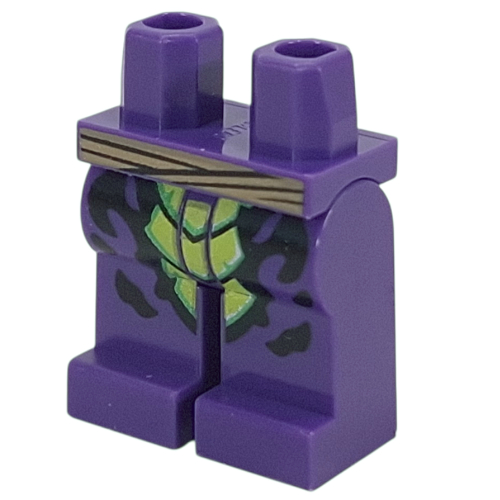 Hips and Dark Purple Legs with Dark Tan Belt, Lime/Green Scales, Black Pattern print Dark Purple