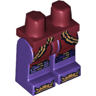 Hips and Dark Purple Legs with Copper Chains, Buckles on Knees and Bones on Feet Print Dark Red