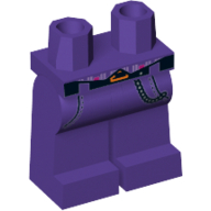 Hips and Dark Purple Legs with Striped Vest Tails, Black Belt with Orange Buckle, Pockets and Silver Chain Print (The Joker) Dark Purple