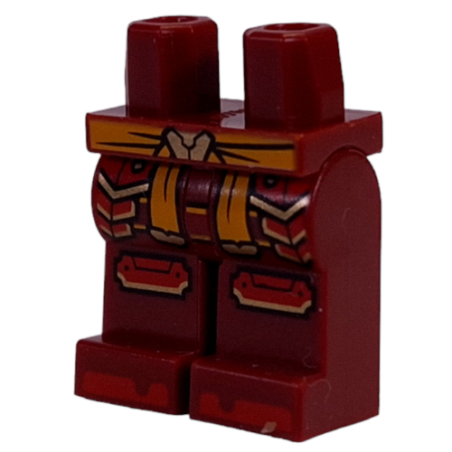 Hips and Dark Red Legs with Orange Belt, Gold/Red Armor print Dark Red