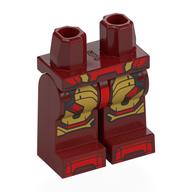 Hips and Dark Red Legs with Iron Man Armor, Red Belt, Gold Plating print Dunkelrot