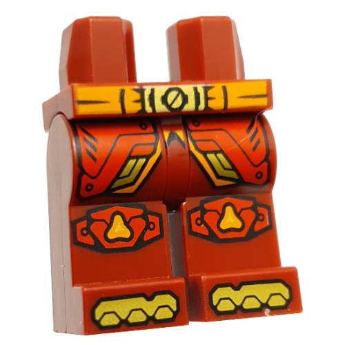 Hips and Dark Red Legs with Orange Belt, Gold Belt Buckle, Red Robe Ends, Knee Pads, Gold Toes print Dunkelrot