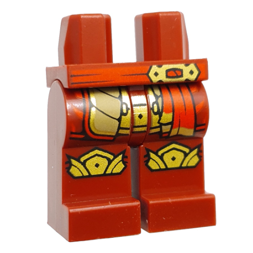 Hips and Dark Red Legs with Red sash, Robe Ends, Gold Armor, Knee Pads print Dark Red