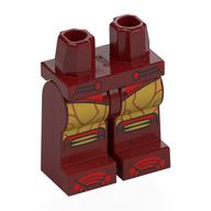 Hips and Dark Red Legs with Gold/Red Armor print (Iron Man) Dark Red
