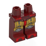 Hips and Dark Red Legs with Red and Gold Armor Plating Print Dunkelrot