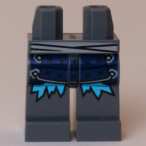 Hips and Dark Bluish Gray Legs with Light Bluish Grey Belt, Dark Blue Armor, Azure Icicles print Dark Bluish Gray