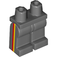 Hips and Dark Bluish Gray Legs with Yellow and Red Vertical Stripes on Sides Print Dark Bluish Gray