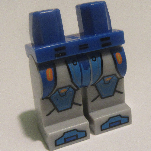 Hips and Light Bluish Gray Legs with Blue Armour Plating, Knee Pads Blue