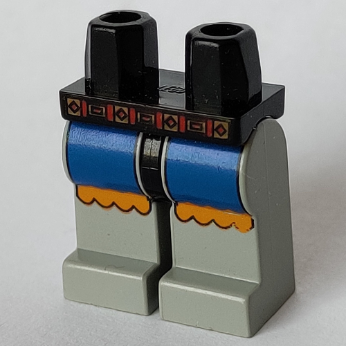 Hips and Light Gray Legs with Blue/Yellow on Legs, Belt Print Schwarz