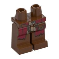 Hips and Reddish Brown Legs with Dark Red Robe Ends, Dark Tan Rope Belt, Pockets print Reddish Brown