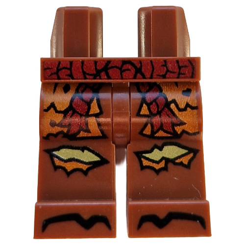 Hips and Reddish Brown Legs with Reddish Brown Belt, Dark Orange Robe Ends, Olive Green Skin Through Tears print Reddish Brown