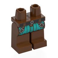 Hips and Reddish Brown Legs with Black Belt, Dark Turquoise Coat Ends, Straps print Reddish Brown