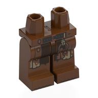 Hips and Reddish Brown Legs with Coat Ends, Dark Brown Belt, Pants, Bronze Keys, print Rotbraun