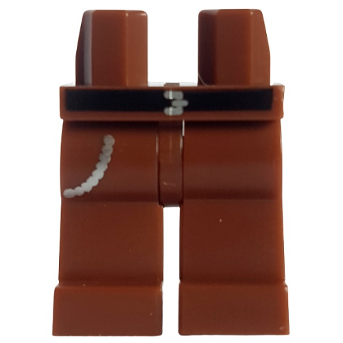 Hips and Reddish Brown Legs with Black Belt and Silver Chain Print Rotbraun