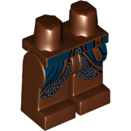 Hips and Reddish Brown Legs with Dark Blue Coat and Silver Chain Mail Print Reddish Brown