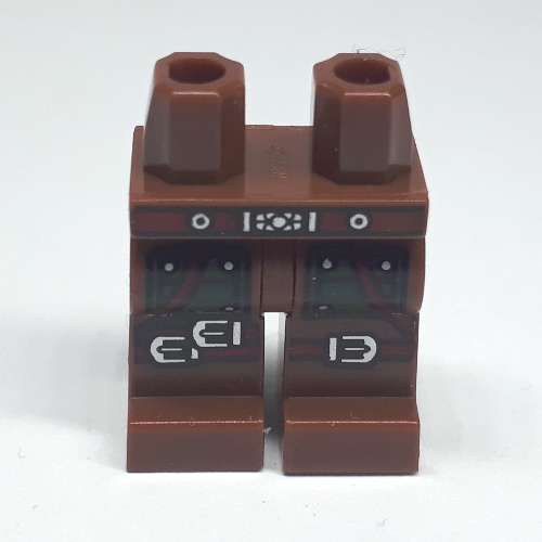 Hips and Reddish Brown Legs with Red Belt, Green Pockets, Dark Red Straps Reddish Brown