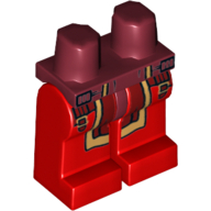 Hips and Red Legs with Buckles and Dark Red Loincloth with Gold Trim Print Dark Red