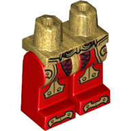 Hips and Red Legs with Gold Belt, Armor with Scales and Gold Knee Pads Print Pearl Gold