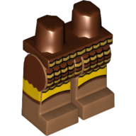 Hips and Medium Nougat Legs with Brown and Gold Armor Scales Print Reddish Brown