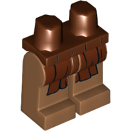 Hips and Medium Nougat Legs with Reddish Brown Jedi Robe Print Rotbraun