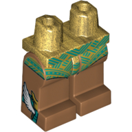 Hips and Medium Nougat Legs with Dark Turquoise Decorations, Wings on Feet print Perlgold