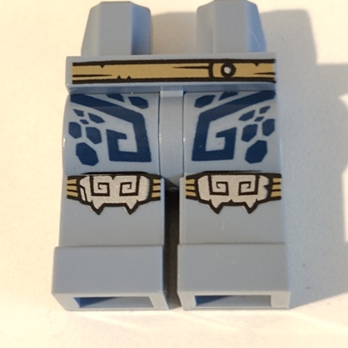 Hips and Sand Blue Legs with Tan Belt, Dark Blue Markings, Silver Knee Pads print Sandblau