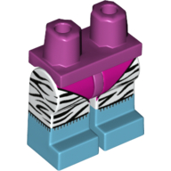 Hips with White Legs and Medium Azure Boots Pattern with Magenta Leotard, Back Zebra Stripes Print Magenta