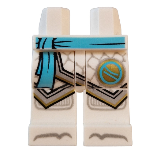 Hips and White Legs with Medium Azure Belt, Robes, Silver Trim, Scales, Gold Symbol print White