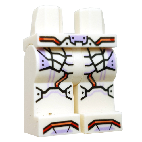Hips and White Legs with Red Circuitry, Lavender Armor Plating print White