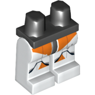 Hips and White Legs with Armour and Orange Details Print (Clone Trooper) Schwarz