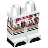 Hips and White Legs with Red Plaid Skirt, Light Nougat Knees, White Socks, Black Toes print Weiß